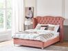 Zamatová posteľ 160 x 200 cm ružová AYETTE_832184