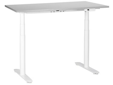 Elektriskt justerbart skrivbord 120 x 72 cm grå och vit DESTINAS