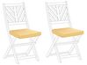 Set of 2 Outdoor Seat Pad Cushions Geometric Pattern Yellow TERNI_844205