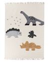 Tapete com impressão de dinossauros em algodão creme 140 x 200 cm GHARTA_907115