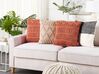 Set of 2 Cotton Macrame Cushions 45 x 45 cm Orange AKKOY_768945