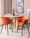 Set of 2 Fabric Dining Chairs Orange ELIM_883807