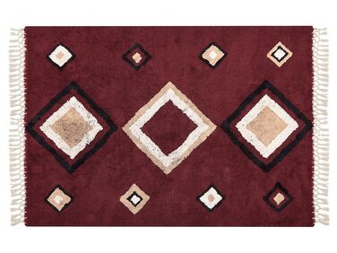 Teppich Baumwolle rot 140 x 200 cm geometrisches Muster SIIRT