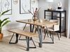Zestaw do jadalni stół i ławka jasne drewno z czarnym UPTON _851032
