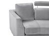 7 Seater Curved Modular Velvet Sofa Light Grey ROTUNDE_793613