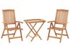 Trädgårdsmöbelset av bord och 2 stolar akaciaträ ljusbrun JAVA_785492
