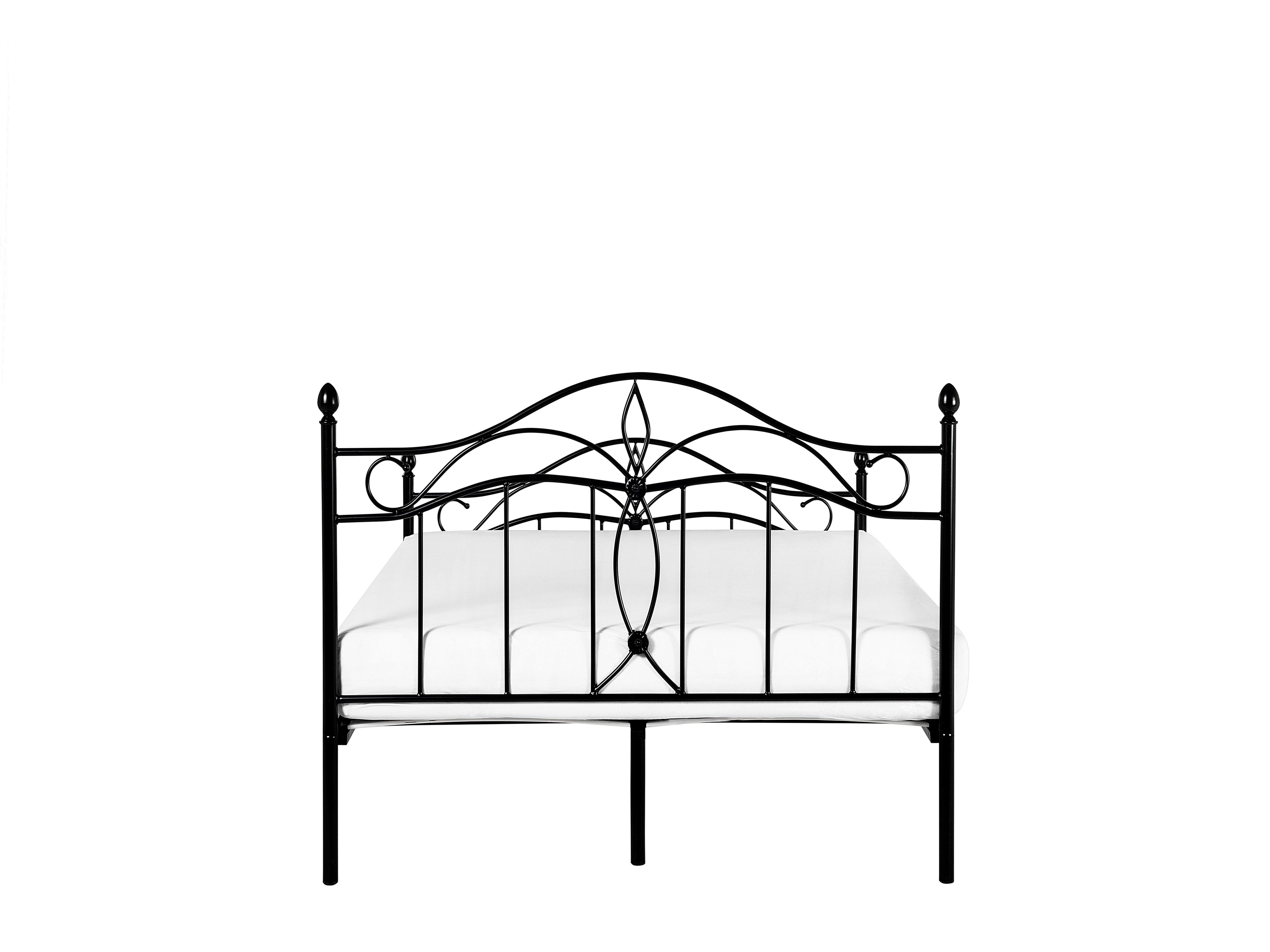 Łóżko metalowe 140 x 200 cm czarne ANTLIA