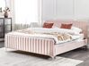 Velvet EU Super King Size Bed Pastel Pink LUNAN_803512