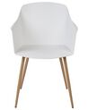 Conjunto de 2 cadeiras de jantar brancas e madeira clara FONDA II_862015