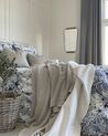 Parure de lit motif floral blanc et bleu 155 x 220 cm BALLARD_855872