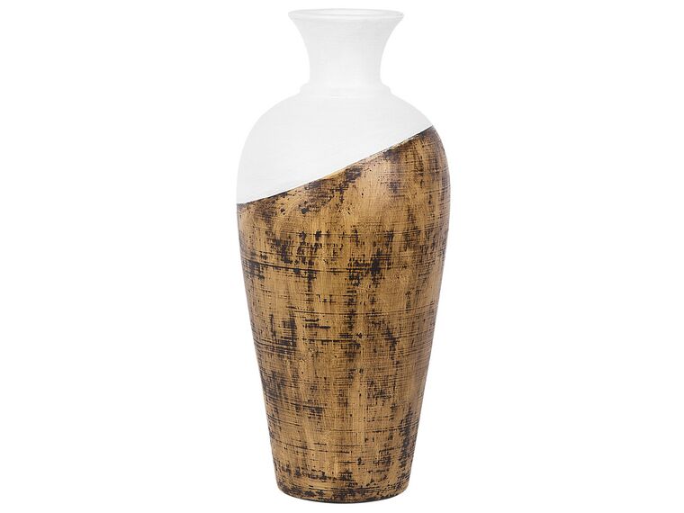 Dekorativ vase 44 cm hvit/brun BONA_735621