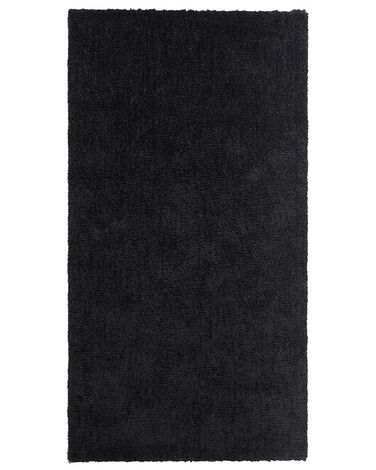 Vloerkleed polyester zwart 80 x 150 cm DEMRE