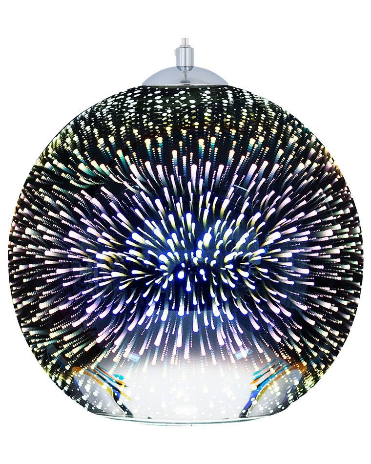 Lampe suspension en forme de boule argenté SESSERA_684601