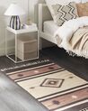 Bavlněný kelimový koberec 80 x 150 cm béžový/hnědý ARAGATS_869823