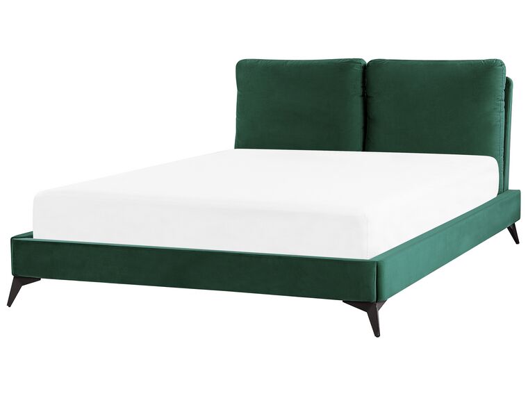 Łóżko welurowe 140 x 200 cm zielone MELLE_829908
