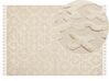 Teppich Baumwolle hellbeige 140 x 200 cm geometrisches Muster Kurzflor ITANAGAR_839226