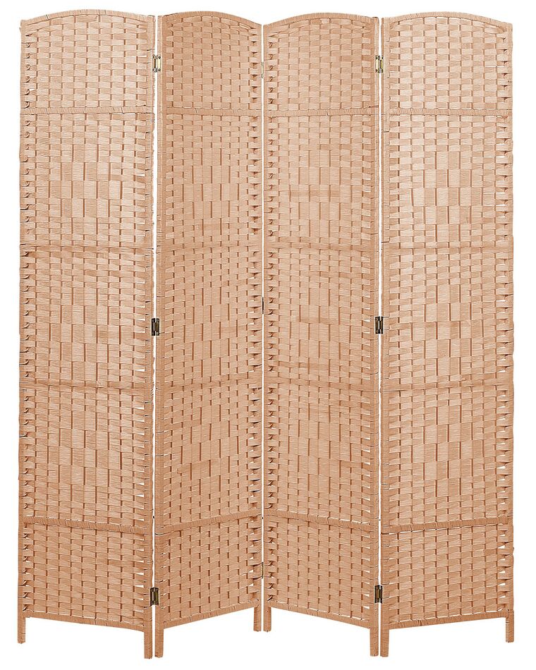 Folding 4 Panel Room Divider 178 x 163 cm Natural LAPPAGO_874022