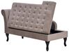 Left Hand Velvet Chaise Lounge with Storage Taupe PESSAC_881745