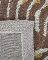 Teppich Wolle mehrfarbig 80 x 150 cm Palmenmuster Kurzflor VIZE_830664