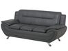 3 Seater Faux Leather Sofa Grey LEIRA_687437