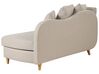Left Hand Fabric Chaise Lounge with Storage Beige MERI II_881254