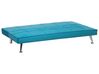 Sofá-cama de 3 lugares em tecido azul turquesa HASLE_712442