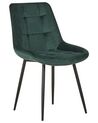 Set of 2 Velvet Dining Chairs Dark Green MELROSE_771912