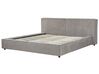 Fabric EU Super King Size Bed Grey LINARDS_876159