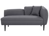 Right Hand Boucle Chaise Lounge Dark Grey CHEVANNES_895418
