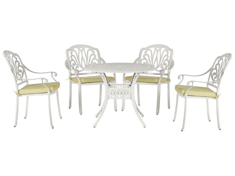Zestaw ogrodowy stół i 4 krzesła biały ANCONA_806935