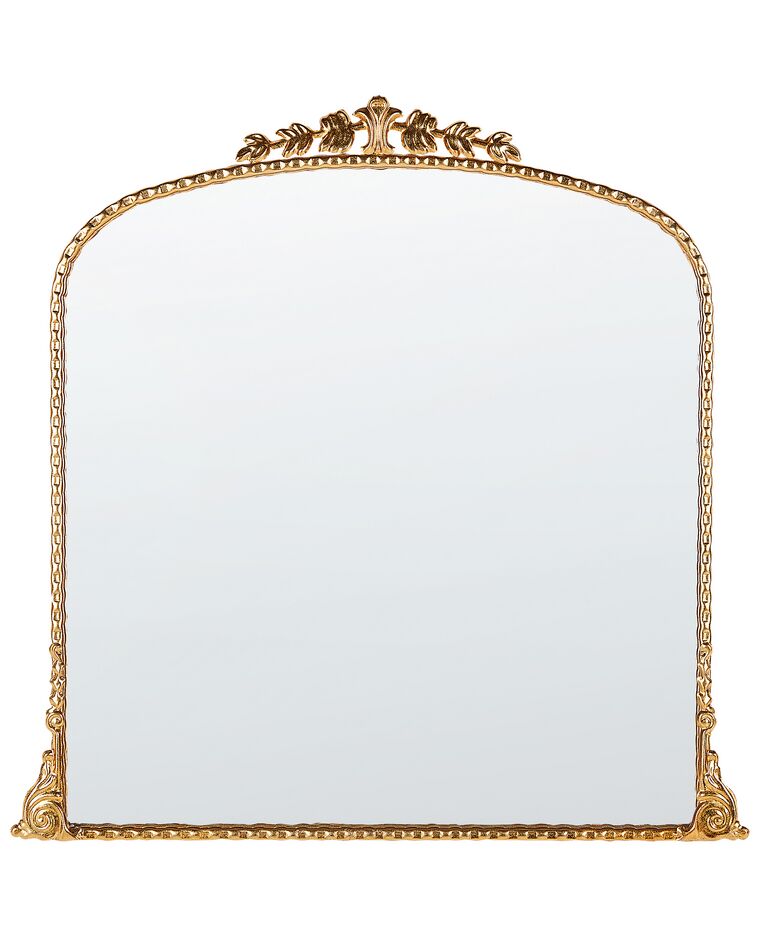 Espejo de pared de metal dorado 71 x 71 cm LIVRY_900149