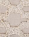 Teppich Baumwolle beige 140 x 200 cm marokkanisches Muster Fransen SULUOVA_817675