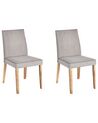 Set of 2 Fabric Dining Chairs Light Grey PHOLA_832119