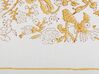 Dekokissen Blumenmuster Baumwolle senfgelb / weiß mit Quasten 45 x 45 cm BILOBA_838597