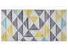 Teppich grau-gelb-mintgrün Dreieckmuster 80 x 150 cm KALEN _755475