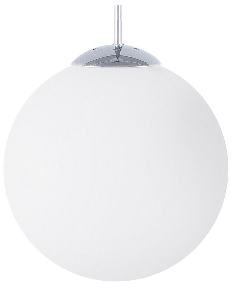 Sklenená závesná lampa biela BARROW L_700817