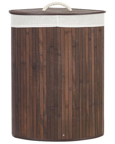 Cesto em madeira de bambu castanha escura e branca 60 cm MATARA