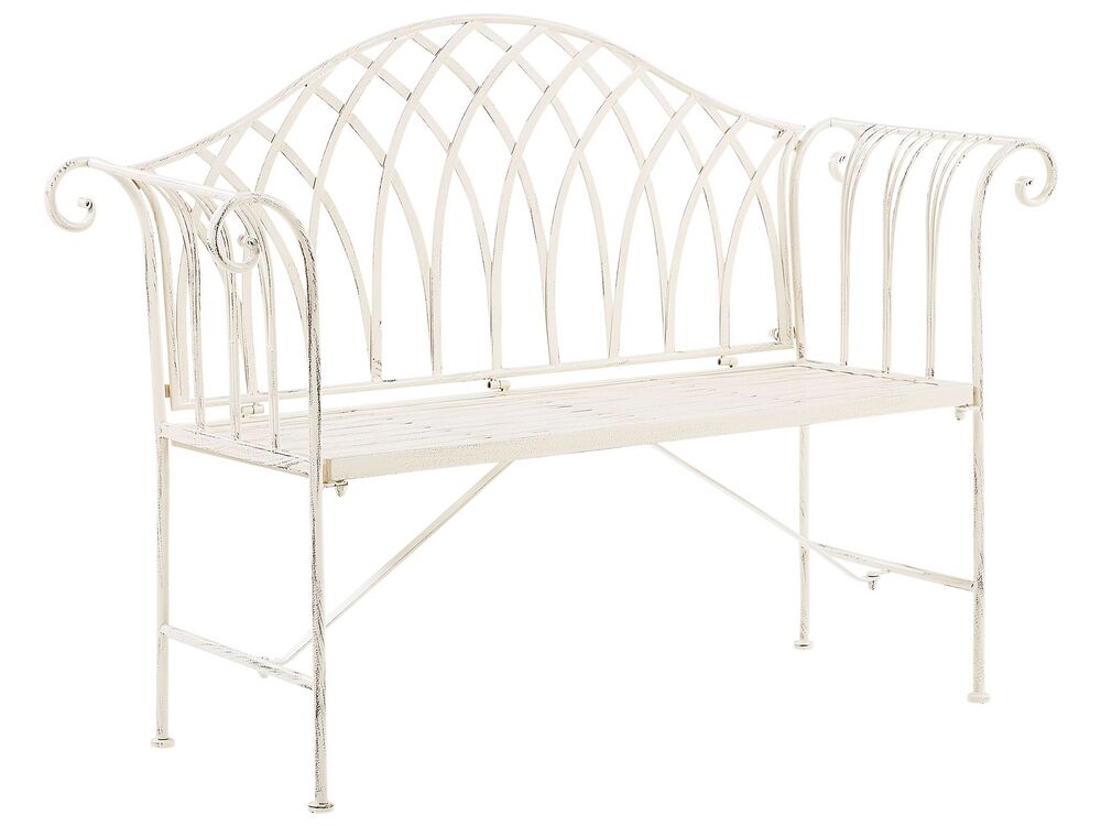 Gartenbank Metall weiß 130 cm MILAZZO Beliani.de