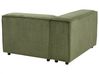 Sofa modułowa 2-osobowa sztruksowa z otomaną zielona APRICA_895010
