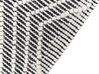Teppich Wolle schwarz / weiß 160 x 230 cm Fransen Kurzflor SAVUCA_856512