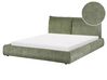 Manšestrová vodní postel 160 x 200 cm zelená VINAY_880855