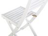 Table et 2 chaises de jardin blanches en bois FIJI_464398