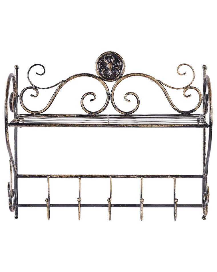 Metal Bathroom Wall Shelf Black OSORNO Beliani.co.uk