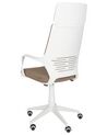 Cadeira de escritório em tecido castanho e branco DELIGHT_903331