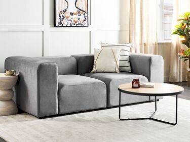 2-seters modulær sofa fløyel Grå FALSTERBO