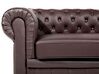 3 Seater Leather Sofa Brown CHESTERFIELD_539792