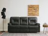 3 Seater Faux Leather Manual Recliner Sofa Black BERGEN_706871