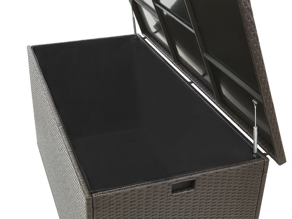 Caja para jardín en ratán marrón 155x75 cm MODENA | Beliani.es