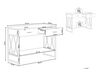 Konzolový stolík s 2 zásuvkami sivohnedé drevo/čierna AYDEN_814899