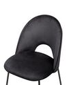 Lot de 2 chaises de salle à manger en velours noir COVELO_860010